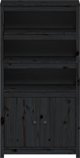 vidaXL Szafka, czarna, 80x35x154 cm, lite drewno sosnowe