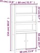 vidaXL Szafka, czarna, 80x35x154 cm, lite drewno sosnowe