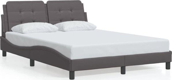 vidaXL Ράμα κρεβατιού με κεφαλάρι, γκρι, 120x200 εκ., συνθετικό δέρμα