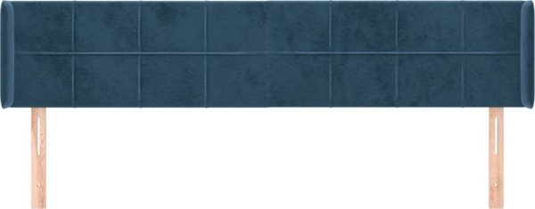 vidaXL Κεφαλάρι uszak, σκούρο μπλε, 163x16x78/88 εκ, βελούδο