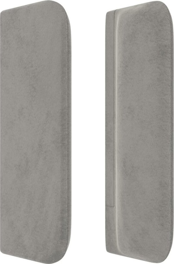 vidaXL Zaglowek uszak, jasnoszary, 183x16x78/88 cm, aksamit