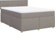 vidaXL Κρεβάτι κοντινεντάλ με στρώμα, taupe ύφασμα, 140x200 cm