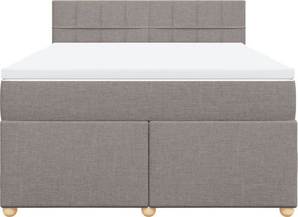 vidaXL Κρεβάτι κοντινεντάλ με στρώμα, taupe ύφασμα, 140x200 cm