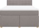 vidaXL Κρεβάτι κοντινεντάλ με στρώμα, taupe ύφασμα, 140x200 cm