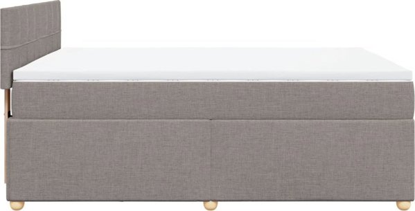 vidaXL Κρεβάτι κοντινεντάλ με στρώμα, taupe ύφασμα, 140x200 cm