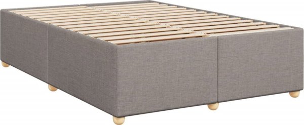vidaXL Κρεβάτι κοντινεντάλ με στρώμα, taupe ύφασμα, 140x200 cm