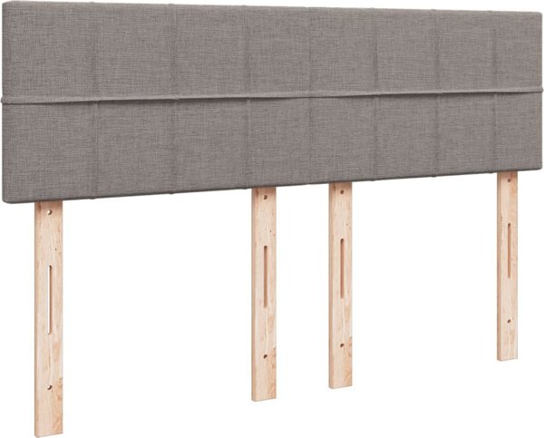 vidaXL Κρεβάτι κοντινεντάλ με στρώμα, taupe ύφασμα, 140x200 cm