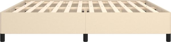 vidaXL Rama κρεβατιού, κρεμ, 200x200 εκ., υφασμάτινη επένδυση