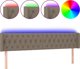 vidaXL Zaglowek do lozka z LED, taupe, 203x16x78/88 cm, tkanina