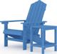 vidaXL Κήπου Καρέκλα Adirondack με Τραπέζι, HDPE, Μπλε