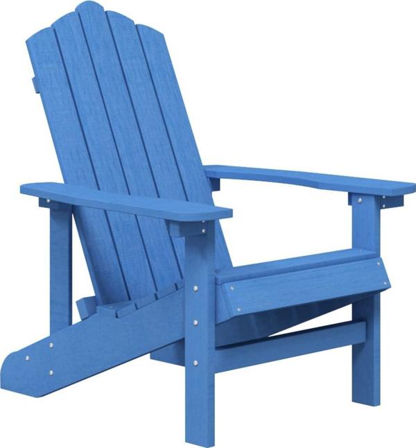 vidaXL Κήπου Καρέκλα Adirondack με Τραπέζι, HDPE, Μπλε