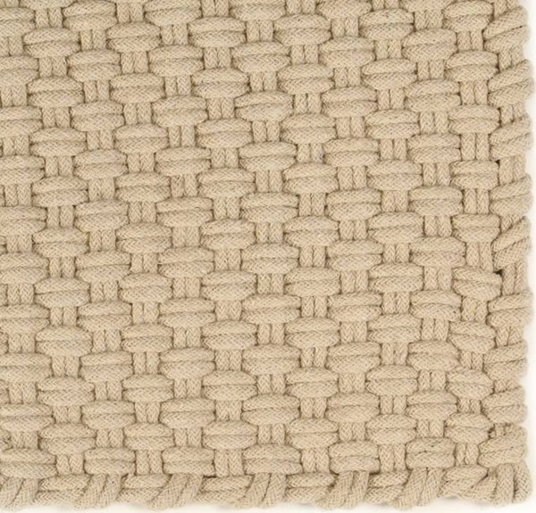 vidaXL Ορθογώνιο χαλί φυσικό βαμβάκι 120x180 cm