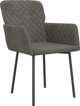 vidaXL καρέκλες τραπεζιού, 2 τεμ., σκούρο γκρι, επενδεδυμένες με βελούδο