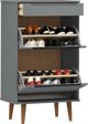 vidaXL vidaXL Szafka na buty, szara, 59,5x35x103 cm, lite drewno sosnowe