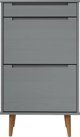 vidaXL vidaXL Szafka na buty, szara, 59,5x35x103 cm, lite drewno sosnowe