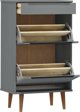 vidaXL vidaXL Szafka na buty, szara, 59,5x35x103 cm, lite drewno sosnowe