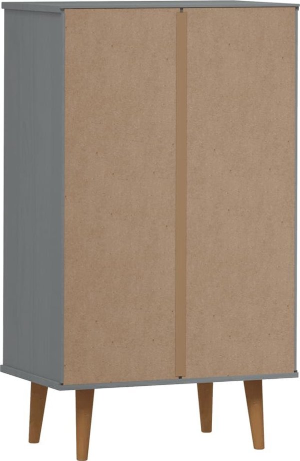 vidaXL vidaXL Szafka na buty, szara, 59,5x35x103 cm, lite drewno sosnowe