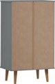 vidaXL vidaXL Szafka na buty, szara, 59,5x35x103 cm, lite drewno sosnowe
