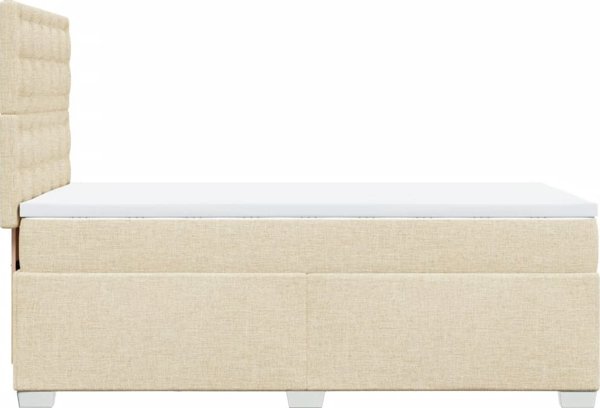 vidaXL Logko kontynentalne z materacem kremowe tkanina 90x190 cm
