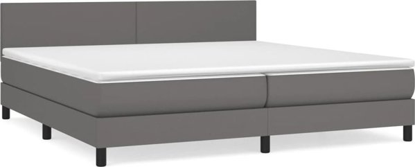 vidaXL Lzoko kontynentalne me materaki, gray, ekoskora 200x200 cm