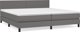 vidaXL Lzoko kontynentalne me materaki, gray, ekoskora 200x200 cm
