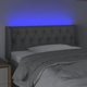 vidaXL προσκέφαλο κρεβατιού με LED, ανοιχτό γκρι, 103x16x78/88 εκ., ύφασμα
