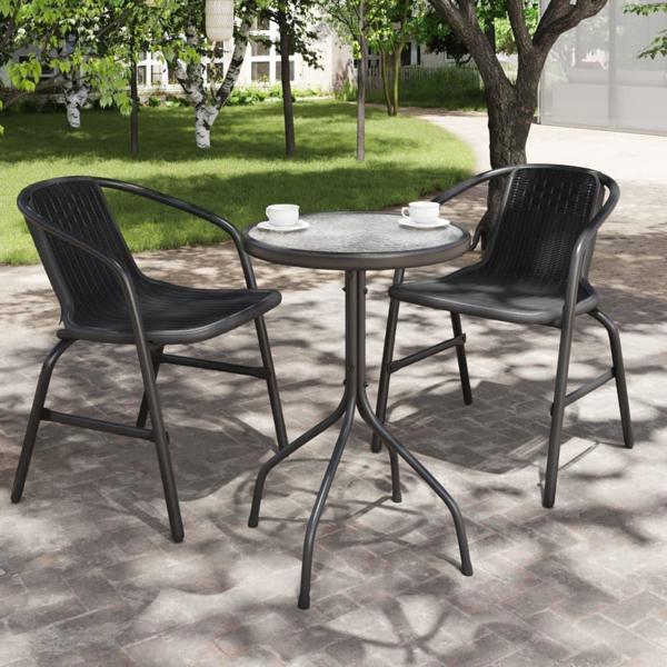 vidaXL vidaXL Stolik ogrodowy, 50x71 cm, antracytowy, stal