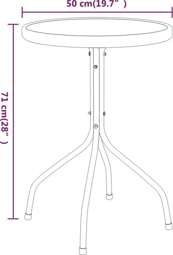 vidaXL vidaXL Stolik ogrodowy, 50x71 cm, antracytowy, stal