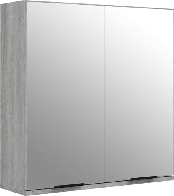 vidaXL Ντουλάπι Μπάνιου με Καθρέφτη, Sonoma γκρι δρυς, 64x20x67 εκ.