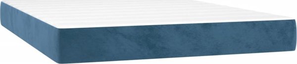 vidaXL Κοντινεντάλ κρεβάτι με στρώμα και LED μπλε βελούδο 140x200 εκ