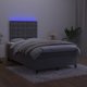 vidaXL Κρεβάτι Κοντινεντάλ με Στρώμα και LED, Γκρι Ακρυλικό 120x200 εκ.