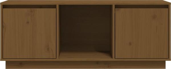 vidaXL Έπιπλο TV, χρώμα μπεζ καφέ, 110,5x35x44 εκ., μασίφ πεύκο