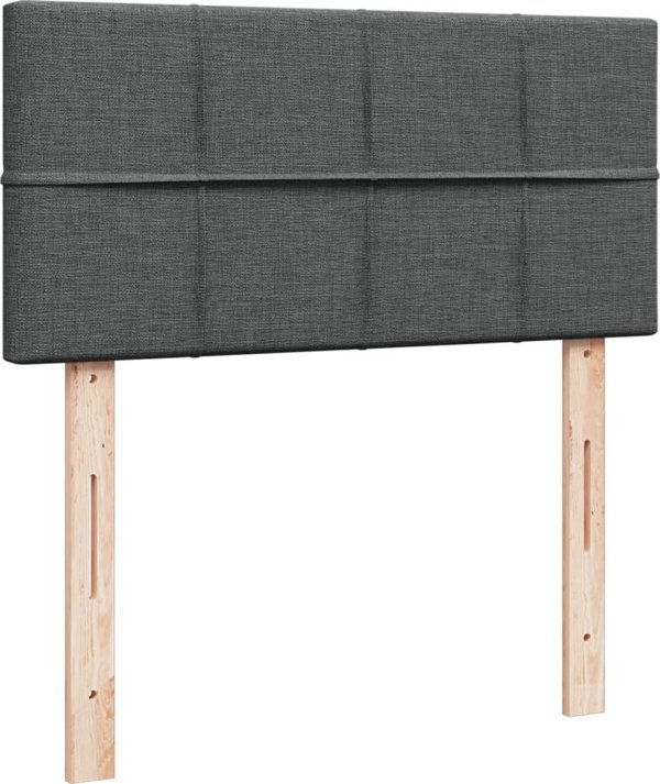 vidaXL Lozko kontynentalne z materacem, ciemnoszara tkanina 90x200 cm