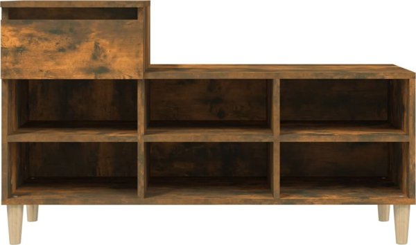 vidaXL Ραφιέρα για παπούτσια, καπνιστή δρυς, 102x36x60 cm