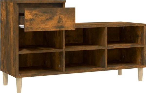 vidaXL Ραφιέρα για παπούτσια, καπνιστή δρυς, 102x36x60 cm