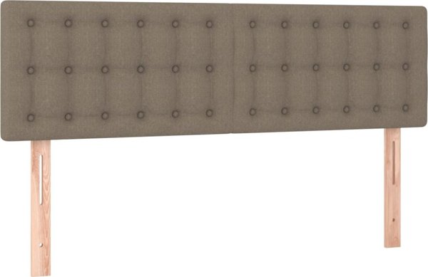 vidaXL Κεφαλάρι κρεβατιού με LED, χρώμα ταουπέ, 144x5x78/88 cm, ύφασμα