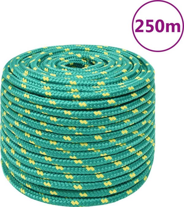 vidaXL σχοινί θαλάσσης, πράσινο, 14 χλστ, 250 μ, πολυπροπυλένιο