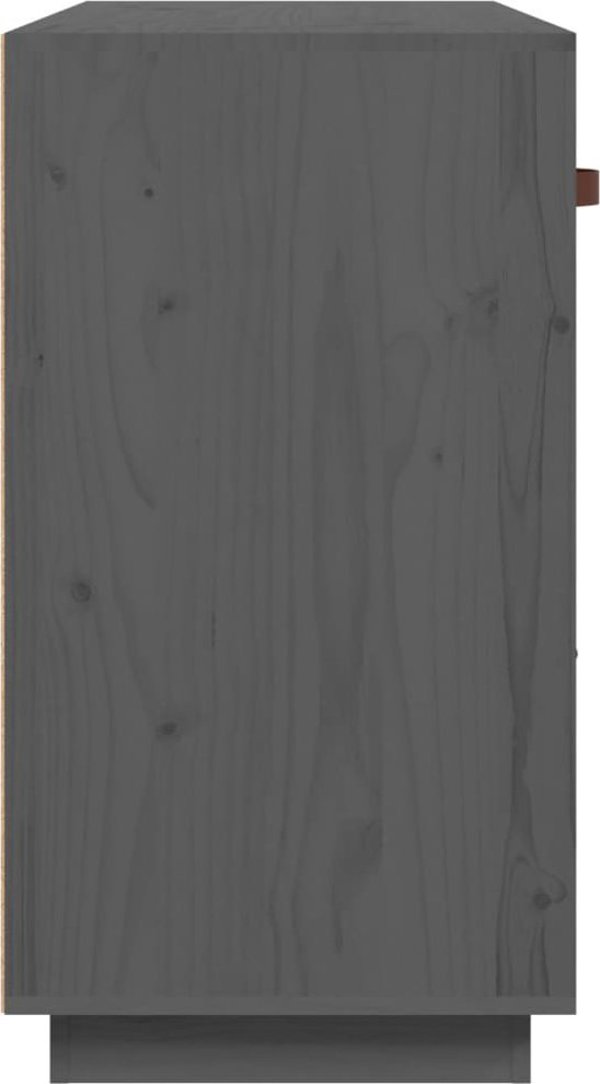 vidaXL Komoda, szara, 100x40x75 cm, lite drewno sosnowe