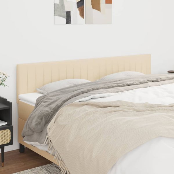 vidaXL Ζαγλώβκια για κρεβάτι, 2 τεμ., κρεμ, 80x5x78/88 εκ, ύφασμα