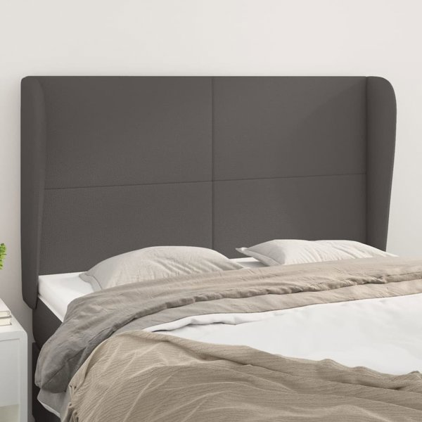 Προσκέφαλο ουσάκ vidaXL, γκρι, 147x23x118/128 cm, τεχνητό δέρμα