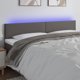 Κεφαλάρι κρεβατιού με LED vidaXL, γκρι, 160x5x78/88 εκ., συνθετικό δέρμα