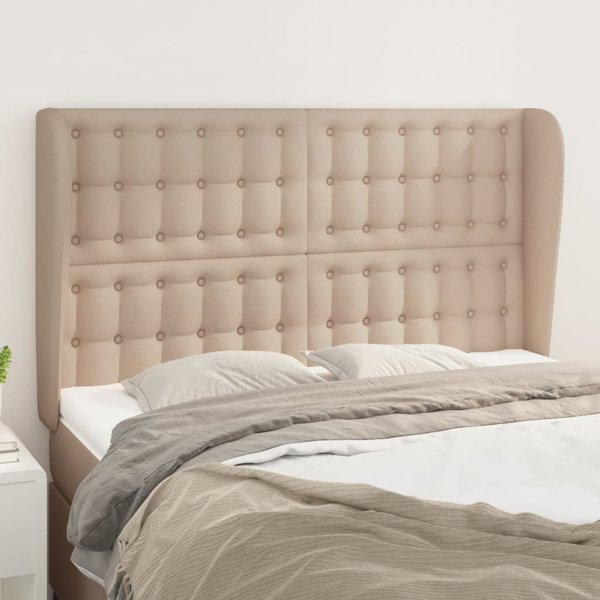 vidaXL Zaglowek uszak, cappuccino, 147x23x118/128 cm, sztuczna skora
