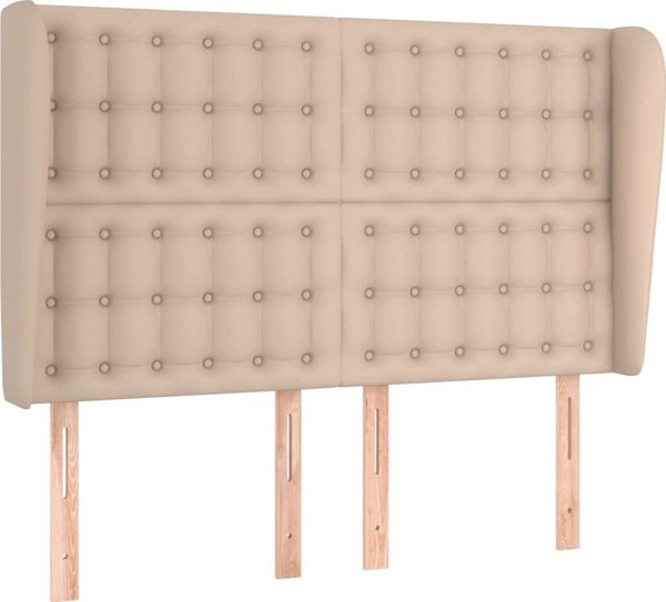vidaXL Zaglowek uszak, cappuccino, 147x23x118/128 cm, sztuczna skora