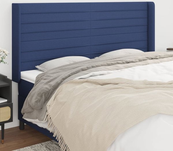 vidaXL Zaglowek uszak niebieski 203x16x118/128 cm tkanina