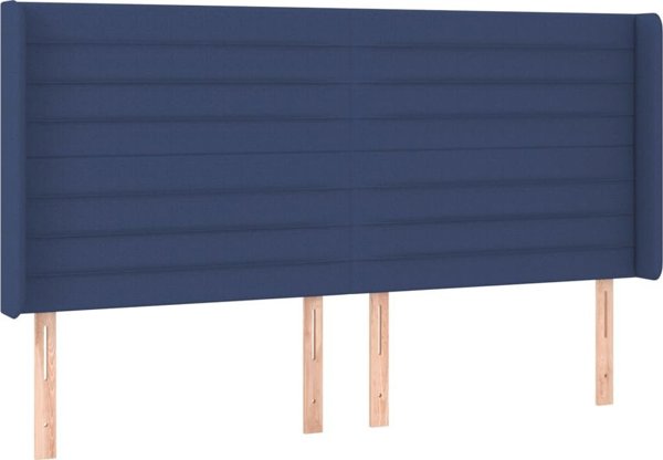 vidaXL Zaglowek uszak niebieski 203x16x118/128 cm tkanina