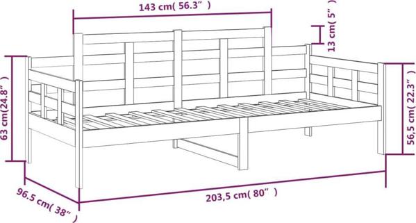 vidaXL Lozko dzienne biale lite drewno sosnowe 90x200 cm