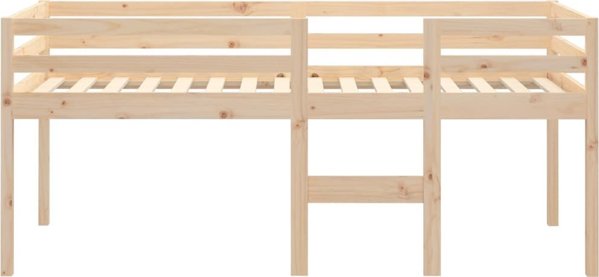 vidaXL Υψηλό κρεβάτι 90x200 cm από μασίφ πεύκο