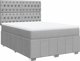 vidaXL Κρεβάτι Continental με στρώμα, ανοιχτό γκρι, ύφασμα 160x200 εκ