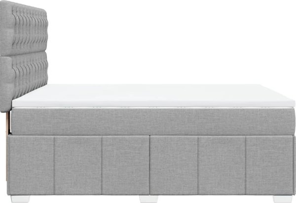 vidaXL Κρεβάτι Continental με στρώμα, ανοιχτό γκρι, ύφασμα 160x200 εκ