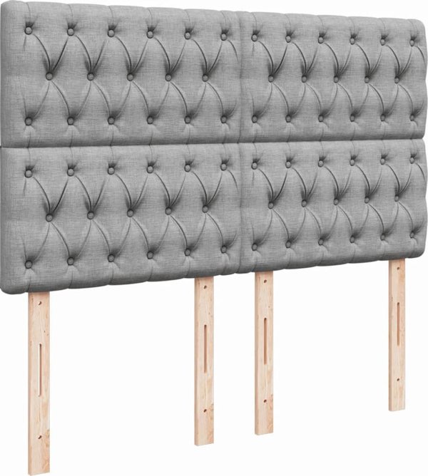 vidaXL Κρεβάτι Continental με στρώμα, ανοιχτό γκρι, ύφασμα 160x200 εκ